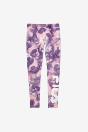 FILA Laila Tie Dye Leggings Purple / Pink,Womens Clothing | CA.BQNCUP724